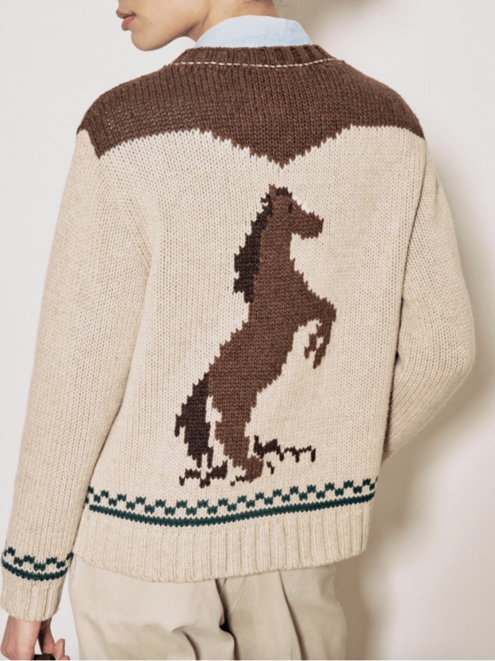 Filson equestrian horse cardigan 100% virgin wool made in Italy RARE women’s M - Picture 4 of 9